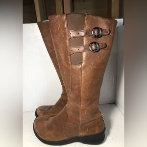Vintage 90s Keen Tall Brown Leather Festival Knee-High Boots
